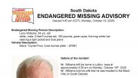 Endangered Iowa Man Possibly in South Dakota