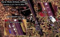 Satellite image shows three Il-76 cargo planes at Ethiopia’s Harar Meda air base after flights from the UAE, analyst says, as Kenya marked ammunition is reported in Tigray