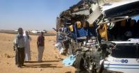Egypt road crash leaves 13 dead and 34 injured after a bus collides with a truck