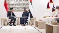 Khaled bin Mohamed bin Zayed meets Prime Minister of Singapore at Zayed National Museum