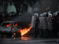 Violent protesters set Supreme Court ablaze and hurl petrol bombs at Parliament in Albania