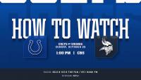 How to watch the Indianapolis Colts at Minnesota Vikings on October 25, 2026