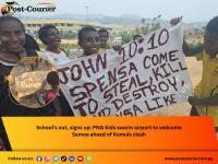 School’s out, signs up: PNG Kids swarm airport to welcome Samoa ahead of Kumuls clash