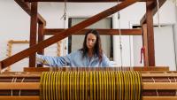 This Artist Uses a Six Foot Tall Hand Loom to Create Textiles That Are So Luxurious People “Won't Let Them Go”