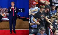 Chaos erupts at Trump's South Carolina rally as protesters posing as MAGA fans try to derail event before loyalists step in to the delight of president
