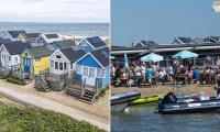 Wealthy owners of Britain's most expensive beach huts accuse local restaurant of turning peaceful idyll into a 'Magaluf rave scene'