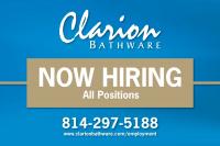 Featured Local Job: Clarion Bathware Now Hiring