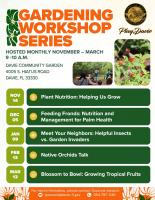 MARK YOUR CALENDARS FOR THE TOWN’S GARDENING WORKSHOPS