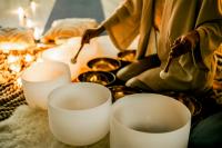 Students and NGN take a sound bath for Mental Health Week