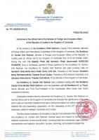 Outcomes of Official Visit of Minister of Foreign and European Affairs of the Republic of Croatia to the Kingdom of Cambodia