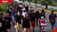 Viral videos show large caravan of migrants travelling on foot to US