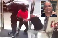 Terrifying moment businessman is pistol-whipped and robbed in broad daylight on bustling Los Angeles street