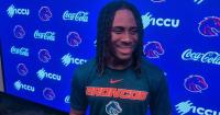 Boise State WR Terrious Favors talks ahead of game against Washington State on October 21, 2026