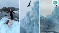 Canada's Molly Carlson climbs onto an iceberg, dives into freezing Atlantic Ocean: ‘Scariest thing I’ve ever done’