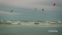 Kiteboarders catch big air on New Hampshire coast