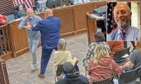 Wild moment New Jersey mayor charges at a resident in front of shocked locals during out-of-control public meeting