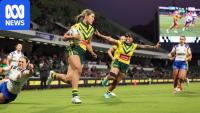 Jillaroos hammer England 78-0 but superstar's World Cup ends in hospital