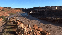 San Juan River running high in southeastern Utah after heavy rain in Four Corners region
