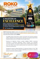 ROKO Construction Wins Platinum Award for Quality Excellence in East Africa