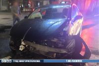 Two taxis collided in the center of Minsk. One of them flew off the road