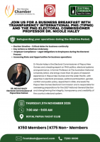 POMCCI to host Business Breakfast with TIPNG and the PNG Electoral Commissioner