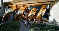 Golden Serpent Sculpture Winds Through the High Line During New York Fashion Week