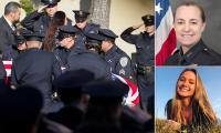 Children of San Francisco deputy deliver heartbreaking tribute to their mother and sister at funeral as suspected killer dad is not mentioned