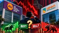 Small finance banks shares: AU and Ujjivan stocks crash 6% - What should investors do? Buy or sell? Target price, return
