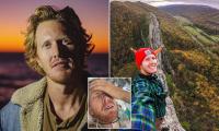Photographer who quit his accounting job to travel around the world lucky to be alive after plummeting 200 feet down cliff when trail crumbled beneath him during hike in Portugal