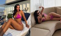 Maya Jama shows off her jaw-dropping figure in a pink bikini as she says 'everything is wonderful' after fans noticed King Kenny 'flirtation'
