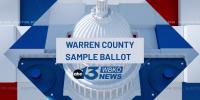 What the sample ballot looks like for Warren County, Kentucky