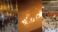 Watch: Cars set ablaze, police motorcycle torched as violence rocks Spain's Bilbao