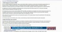 California Students’ Personal Information May Be Compromised in ETS Data Breach