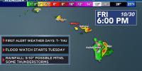 First Alert Forecast: Thunderstorms and periods of heavy rain heading to Hawaii Tuesday into Wednesday