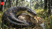 Scientists released marsh rabbits into Florida’s Everglades to test the impact of Burmese python attacks; snakes caused 77% of recorded deaths