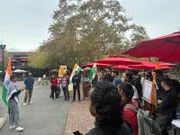 Student protestors express solidarity with demonstrations in India