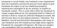 Louisiana publishers raise copyright concerns as Madison Journal says it will stop using Facebook