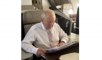 King Charles pictured on flight to the Bahamas – and people are all saying the same thing