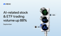 MEXC Reports 88% Growth in AI-Related Tokenized U.S. Stock and ETF Trading Volume in September, With Four Infrastructure Sectors Up Over 90%