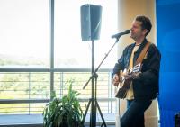 Musician performs, discusses industry