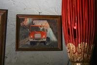 Manhattan Cafe in Athens prominently displays a unique piece of vintage Highwaymen art