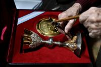 Made with munitions from the Falklands War, a 'Chalice of Peace' for the pope