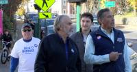 Rick Bennett campaigns by walking through Maine communities