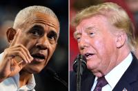 Trump, Obama trade barbs at dueling primetime rallies days before midterm elections