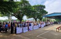 Thai Border Villagers Protest Stray Artillery Shells Fired From Myanmar