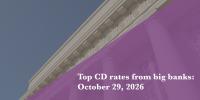 Top CD rates from major banks on October 29, 2026: Chase CDs, Bank of America CDs, Citibank CDs, and more