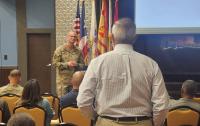 Fort Buchanan's new commander emphasizes trust, teamwork during first town hall