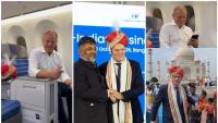 Poland PM Donald Tusk Wears Mysore Peta Gifted by DK Shivakumar at Taj Mahal
