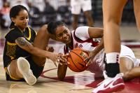 Arkansas women's basketball forces 53 turnovers, wins big over Cameron in exhibition game