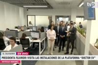 President Keiko Fujimori visits  the “Doctor SV” health service in El Salvador